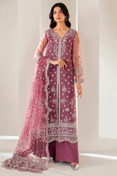 Farasha Ariana Festive Formal embroidered net shirt with dupatta